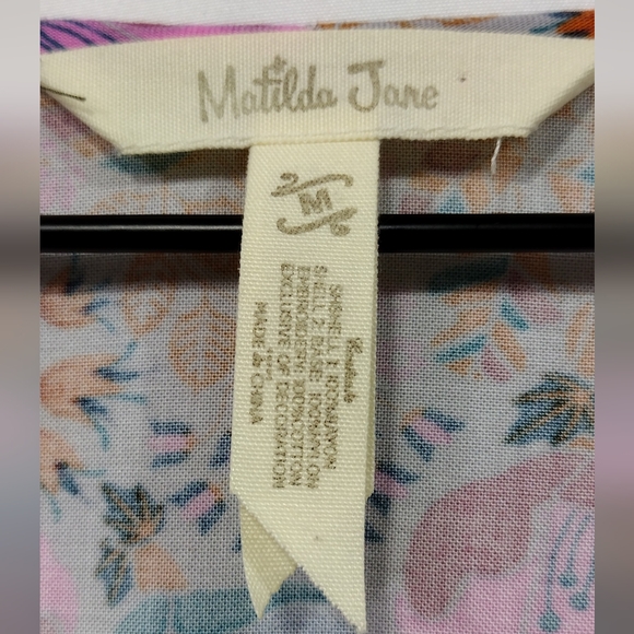 Matilda Jane Sew Perfect Floral Peasant Top Women's M Multicolor Artsy Retro - Picture 8 of 8